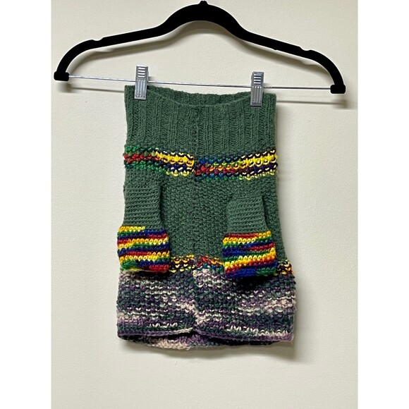 HANDKNIT WOOL Dog Sweater, Dark Green - Picture 2 of 2